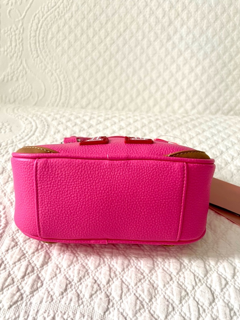 NWT PH PARIS VARSITY MINI BOWLER BAG IN PINK - Picture 12 of 16